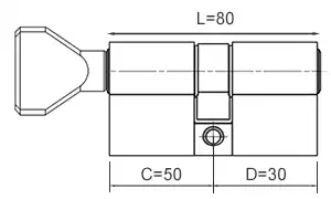 Długość wkładki 50+30