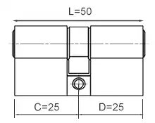 Długość wkładki 25+25