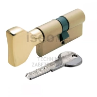 ISEO R6 EXTRA wkładka bębenkowa dwustronna (klucz/gałka) 30Gx45 gałka od 30, mosiężna matowa