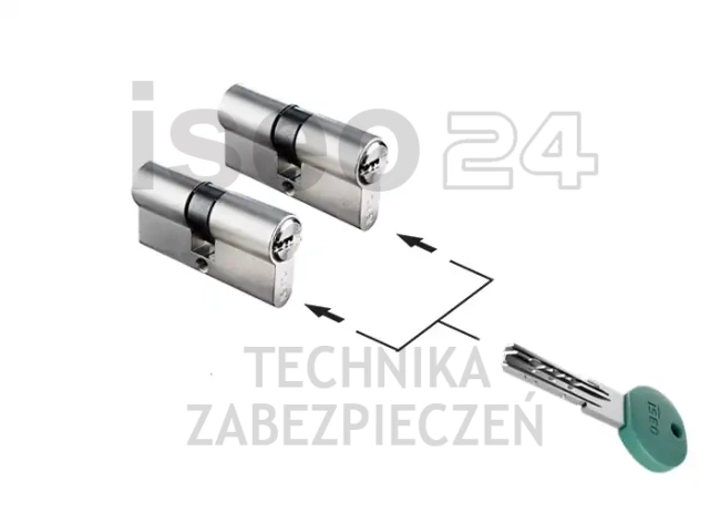 ISEO R700 systemowa (ujednolicona) wkładka bębenkowa dwustronna, niklowana matowa