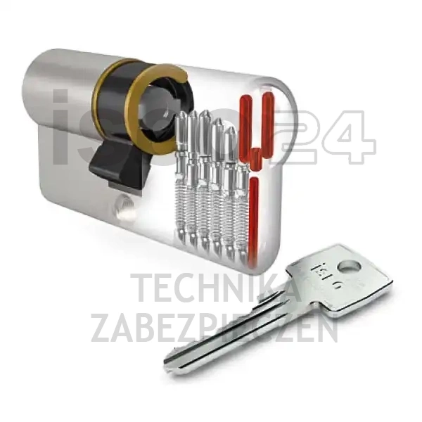 ISEO F6 Extra wkładka bębenkowa dwustronna  (klucz/klucz) 35x35, niklowana matowa