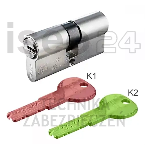 ISEO R700 wkładka bębenkowa dwustronna (klucz/klucz) z rekombinacją 30x30, niklowana matowa