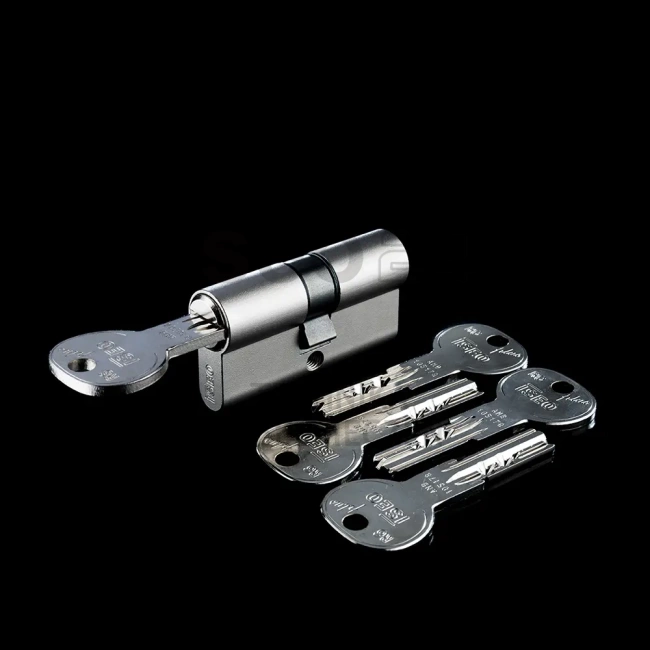 ISEO R6 EXTRA wkładka bębenkowa dwustronna  (klucz/klucz) 35x55, niklowana matowa